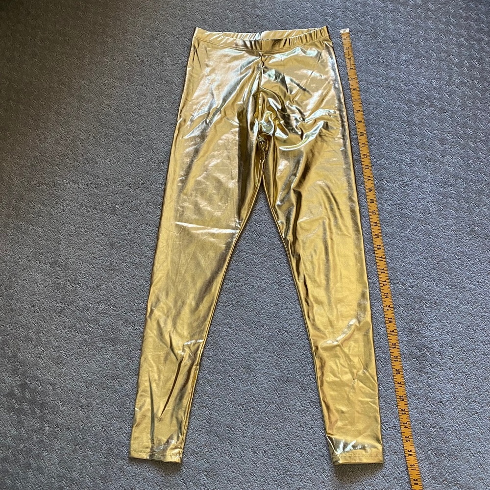 Gold Polyester/Spandex Leggings